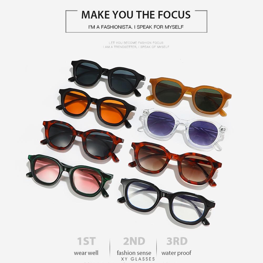 Hip-Hop Oval Sunglasses Simple Versatile Sun Glasses Trendy Punk Glasses  for Men and Women