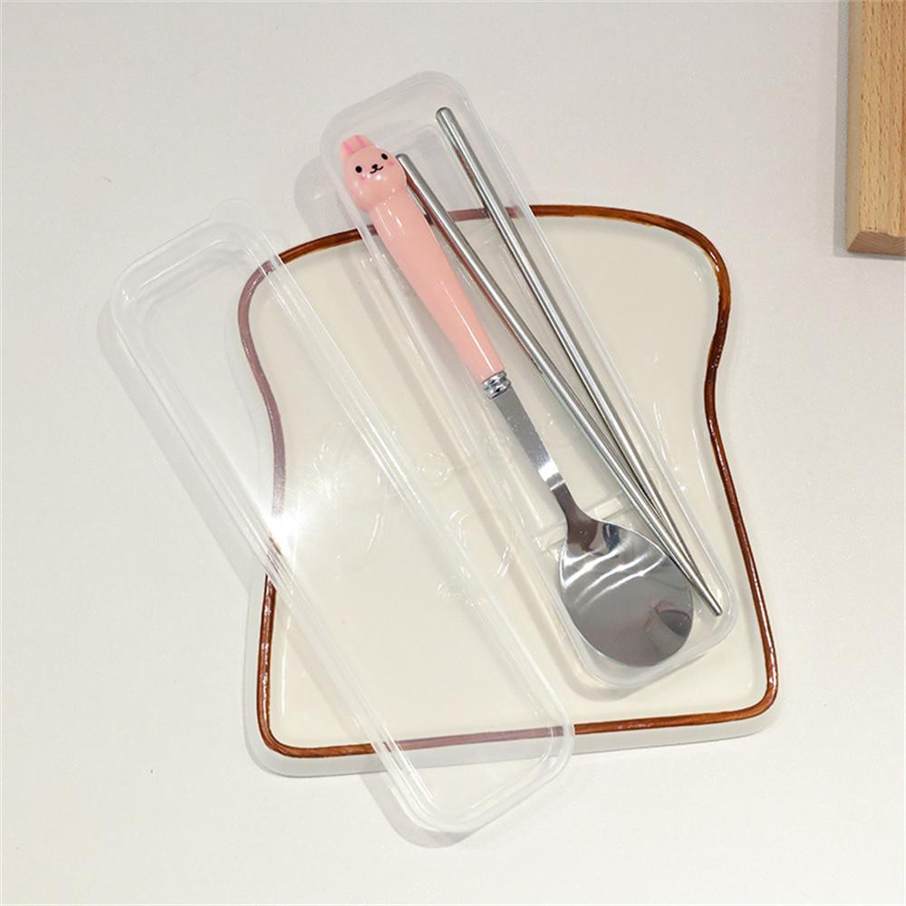 

Spoon Stainless Steel Material Cute Decoration White Tableware Chopsticks Easy To Carry Boxed For Easy Storage Ceramic Material