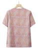 Mom's Chinese Style Summer Top Set: Short-Sleeved Shirt & Two-Piece Outfit for Middle-Aged and Elderly Women