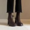 Premium Sense Versatile Retro Square Head Comfortable Thin Boots Women's Autumn 2025 French Simple Casual Fashion Short Boots