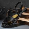 2025 Summer Outwear Non-slip Men's Sandals Casual Dual-use Beach Shoes Slippers Male Solid Color Leather Sandals Man