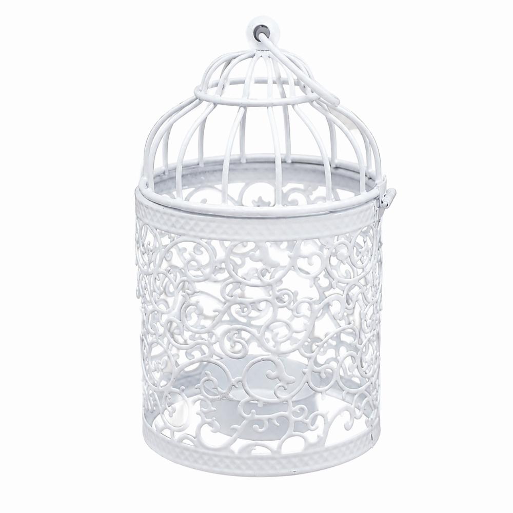 Iron Art Candle Holder Bird Cage Desktop Ornament Craft Wedding Ornament