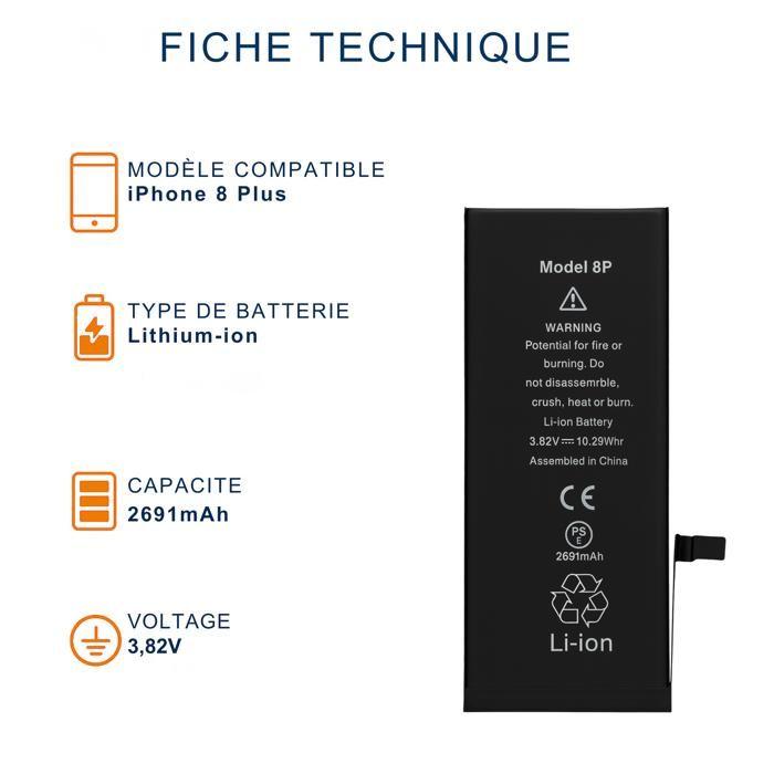 Akku für iPhone 8 PLUS - Ersatzakku 2691mAh Lithium-Ionen Phonillico®
