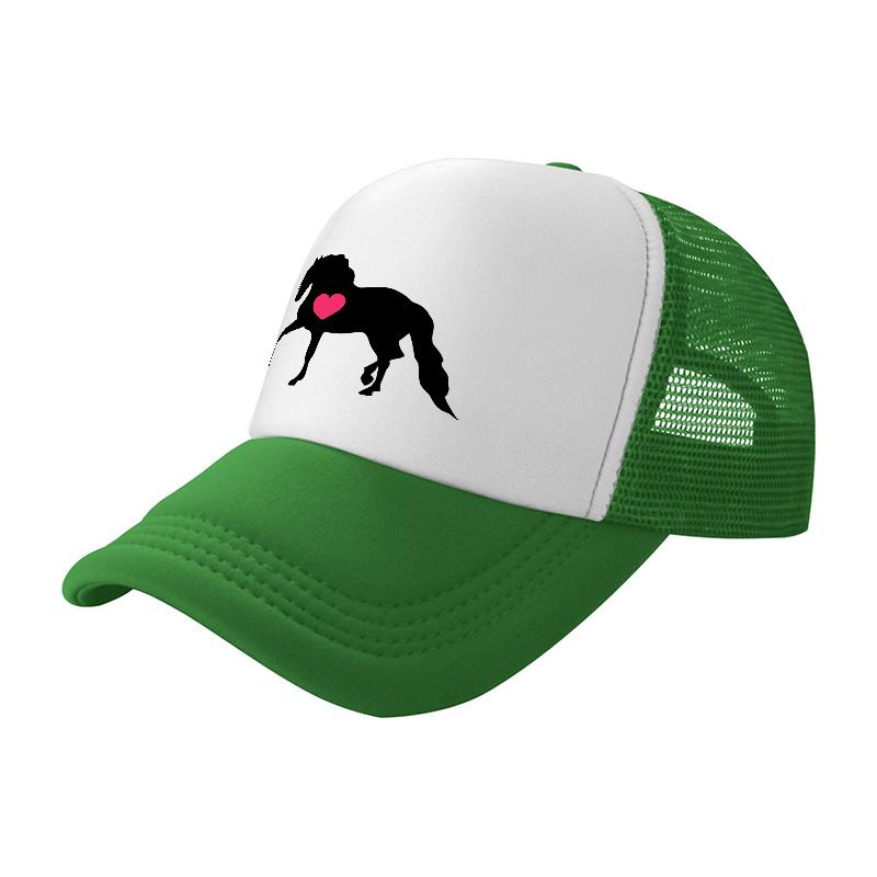 Horse with Heart Logo Mesh Trucker Hat Breathable Adjustable Baseball Cap for Adults and Unisex Fashion Accessory