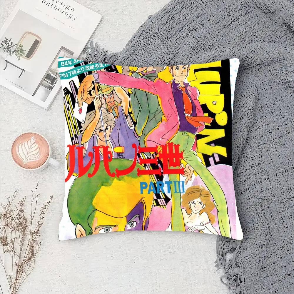 Anime L-Lupin III Pillow Case Sofa Cushion Cover Room Home Decoration