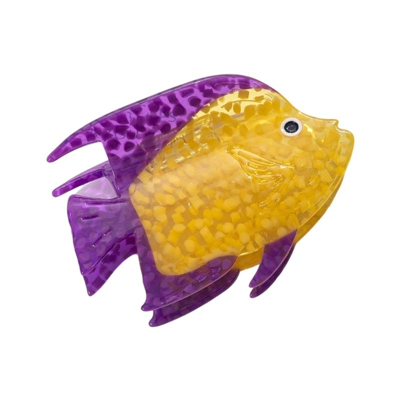 Friendly Acetate Hair Barrettes For Daily Use Clawfish Whale Pattern Not Slip Teeth Styling Essential