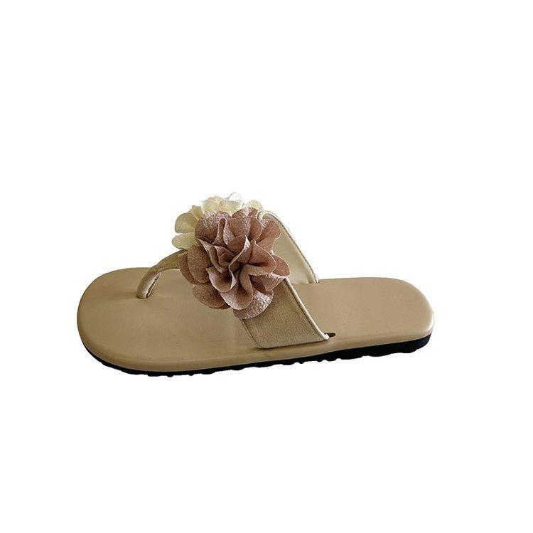 

[youshilai] French flower cool slippers summer wear with skirt 2025 new pinch flip-flops 40