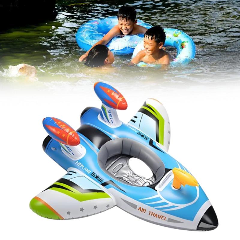 Airplane Kids Swim Ring Tube Inflatable Swimming Ring Seat Material Ecofriendly