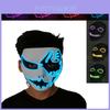 Máscara Facial Premium com Luz LED Ideal para Festa de Dança de Halloween Cosplay Decoração