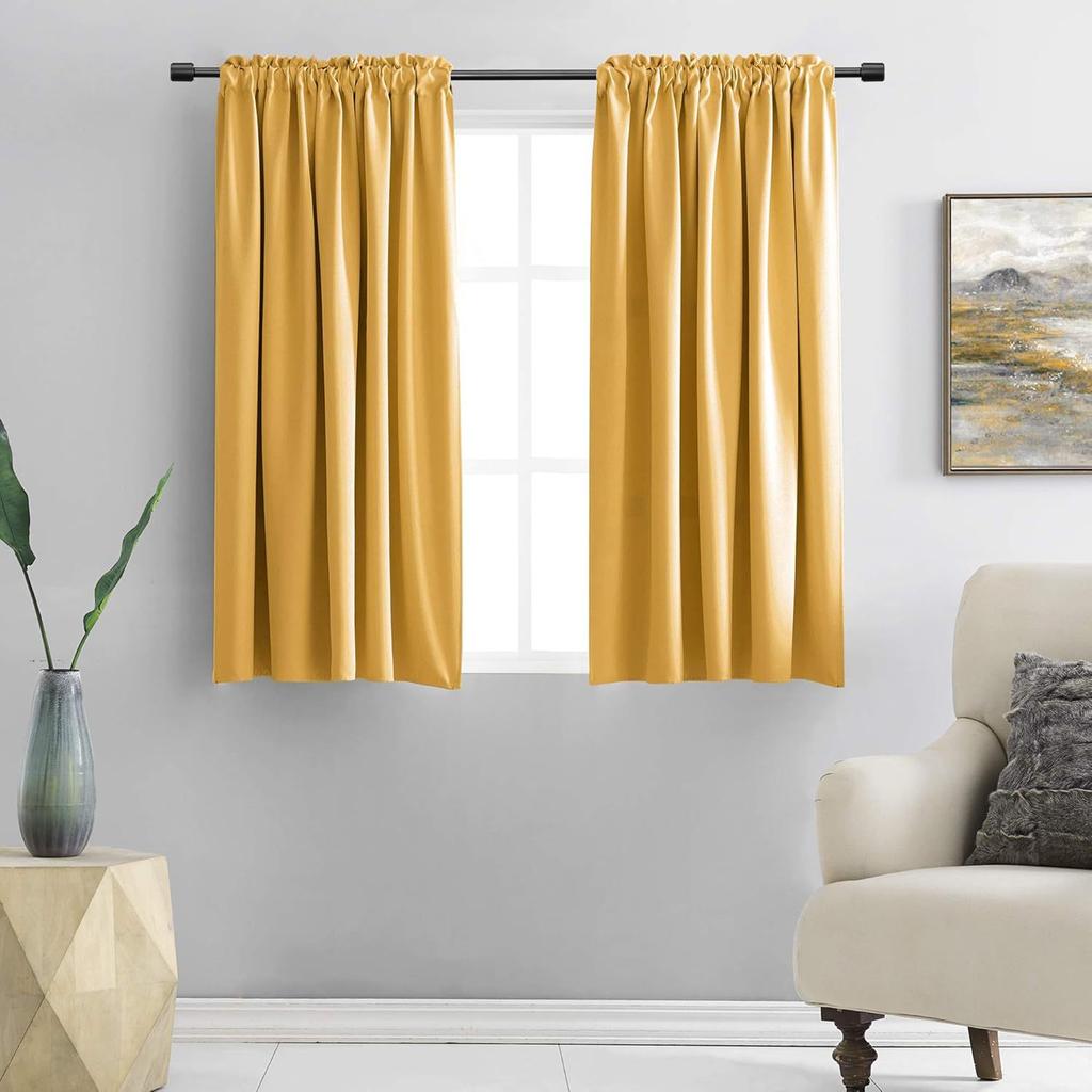 Modern Solid Color Blackout Energy Saving Curtains Thermal Insulated Room Darkening Drapes for Bedroom Living Room