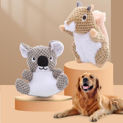 Plüsch-Quietscher-Hundespielzeug, Haustier-Kauspielzeug für Hunde aus Plüsch, Eichhörnchen-Tierspielzeug, interaktives Spielzeug, Beißspielzeug für Welpen