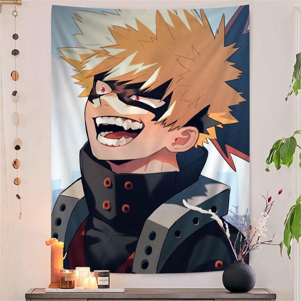 Anime BBakugo Katsuki Anime Tapestry Hanging Tarot Hippie Wall Rugs Dorm Wall Hanging Sheets
