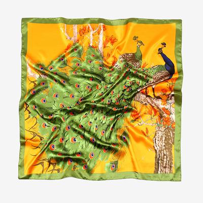 Vår/sommer Nytt silkeskjerf for kvinner 90 * 90 cm Simulert Silke Twill Firkantet skjerf Motetrykt Stort Firkantet skjerf Profesjonelt skjerf