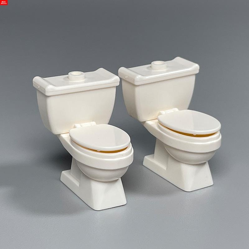 MOC Bricks Zombie Toilet Washroom Bathroom WC Furniture 4cm Figure Building Blocks Toys for Children Assemble City DIY Parts