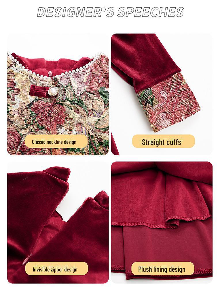 Red Princess Winter Dress for Girls - New Style Autumn/Winter Holiday Outfit