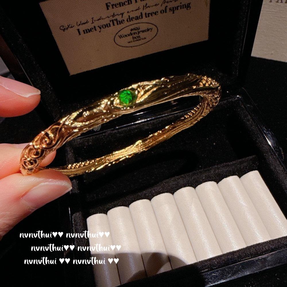 Ancient Gold Chiseled Copper Coin Gemstone Bracelet, New Chinese Style, Plated With 18K Gold, Iris Zircon Bracelet, Qiankun Circle.