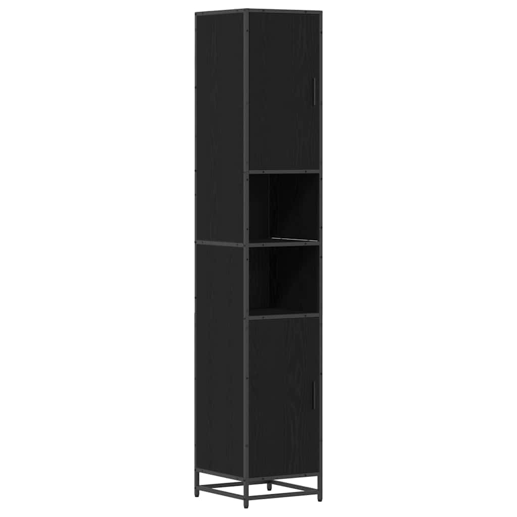 Bathroom Furniture Set 3 Pcs Black Oak Effect Engineered Wood