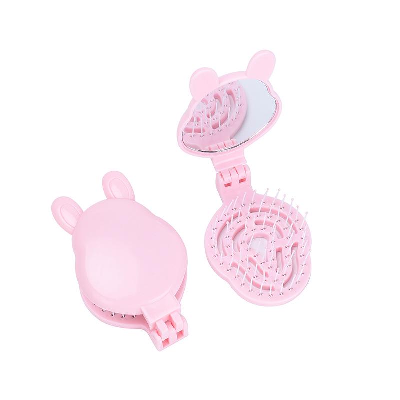 

Креативная складная расческа и зеркало в форме кролика: Милый, Портативный, Для влажного/сухого использования