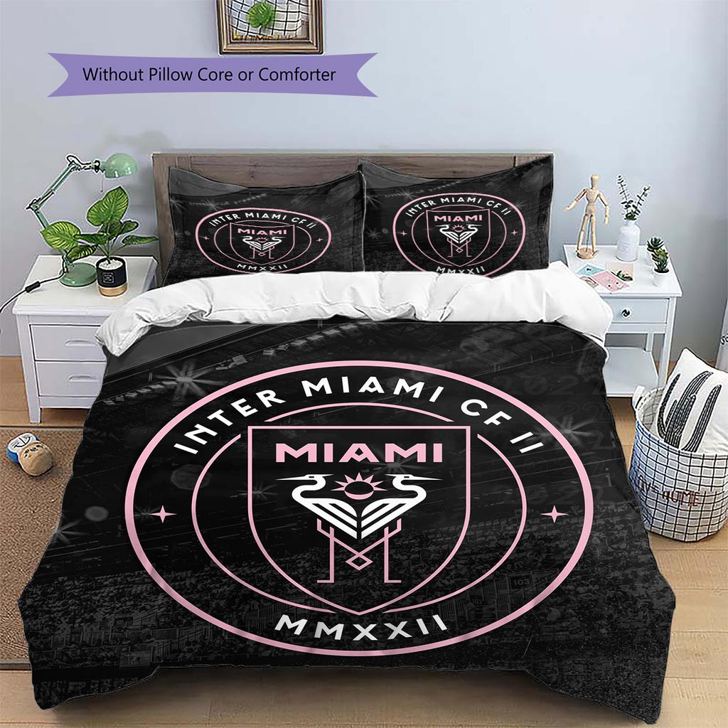 Miami CF Muster Bettwäsche Heimdekoration Geburtstag & Festival Geschenk (1 Bettbezug + 2 Kissenbezüge, ohne Füllung)