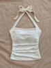 Crop Top  Phumee  Solid Color Halter Cami Backless  Sleeveless Slim Fit  A2452