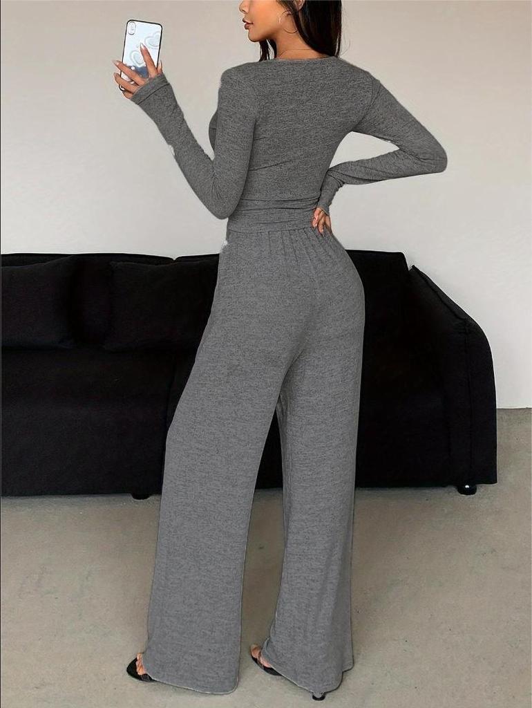 2025 European & American Sexy Slim Long-Sleeve Two-Piece Set
