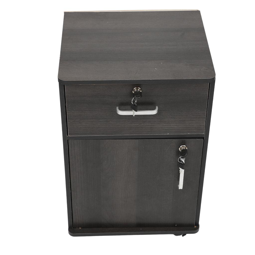 Mobile File Cabinet Multiple Drawers Sturdy Under Desk Rolling File Cabinet with Locks Wheels for Home Office Walnut
