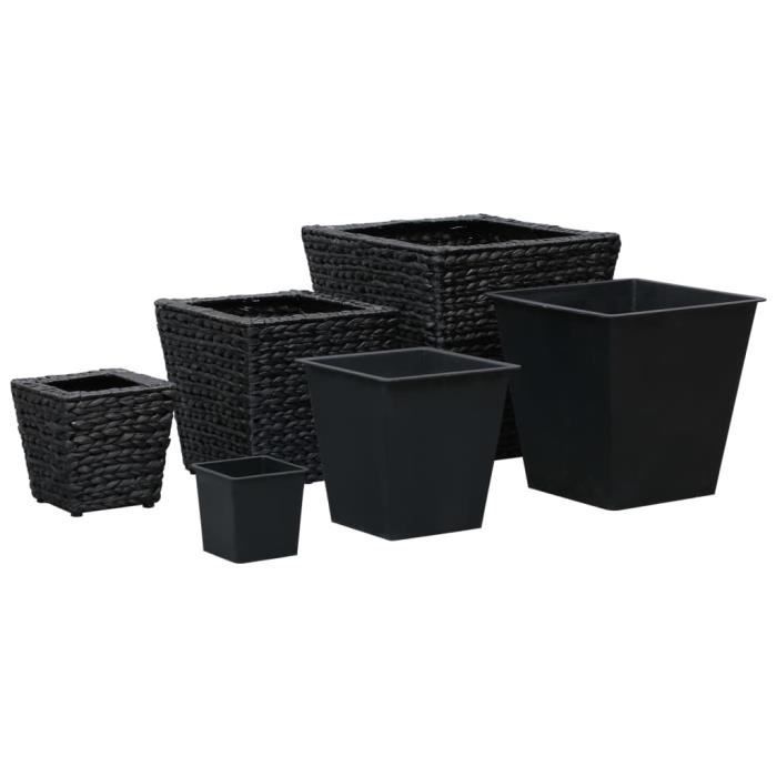 Ensemble de jardinières surélevées en jacinthe d'eau - vidaXL - Noir - 40cm, 30cm, 20cm
