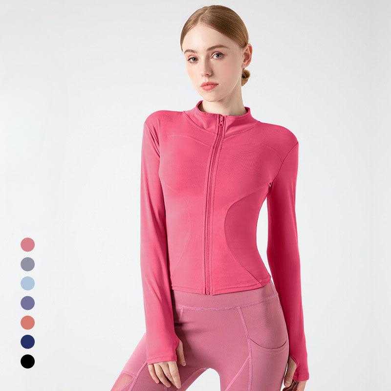 S-3XL Women's Tracksuit Jacket Slim Fit Long Sleeved Fitness Coat Yoga Tops With Thumb Holes Gym Jacket Workout Sweatshirts