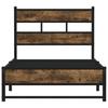 Metal Bed Frame without Mattress Smoked Oak Finish 80x200 cm