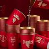 Newcomer 50 Disposable Cups (0.43L) - Free Shipping - Wedding & Engagement Paper Cups with Double Happiness Design