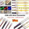 5Pcs/Set 2/3 Pin COB LED Wire Connector 8/10mm Single Head Pin Connector with 10cm wire Solderless LED Strip Connectors
