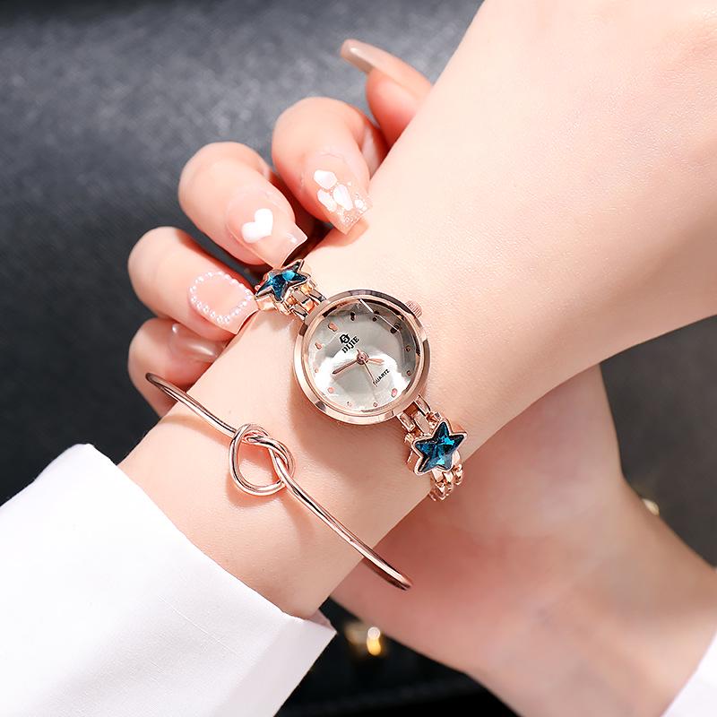 

Blue Lucky Star Bracelet Watch - Women s Trendy and Simple Literary Style білий