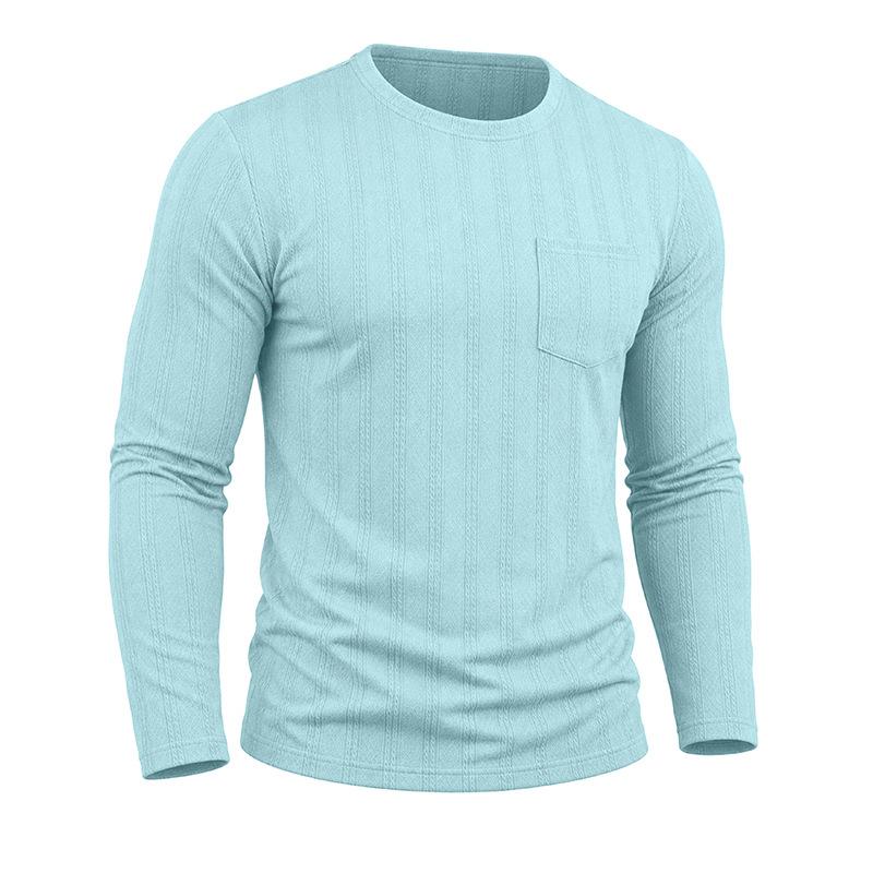 Men S Long Sleeve Crew Neck Pullover Knit T Shirt Casual Fall Winter