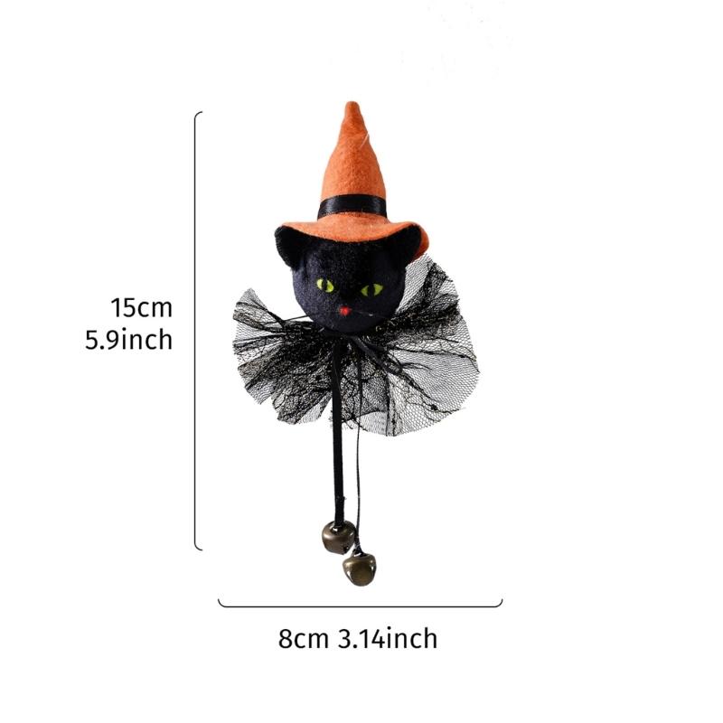 Halloween Character Hanging Ornament Set of 6 Soft Fabric Bell Figures Decoration for Entry Table Shelf Display, Indoor Gatherings and Home Room