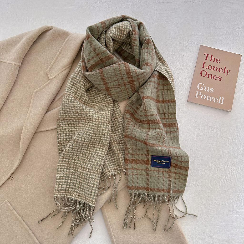 100 Color Autumn Winter Classic Plaid Scarf Women Cashmere Tassels Scarves Thickened Warm Shawl Windproof Pashmina Neckerchief