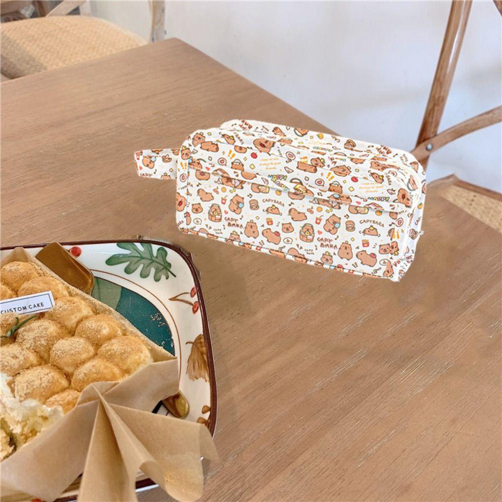 Penbag Capibara Pencil Case Canvas Capibala Stationery Box Capibala Pen Bag  Male and Female