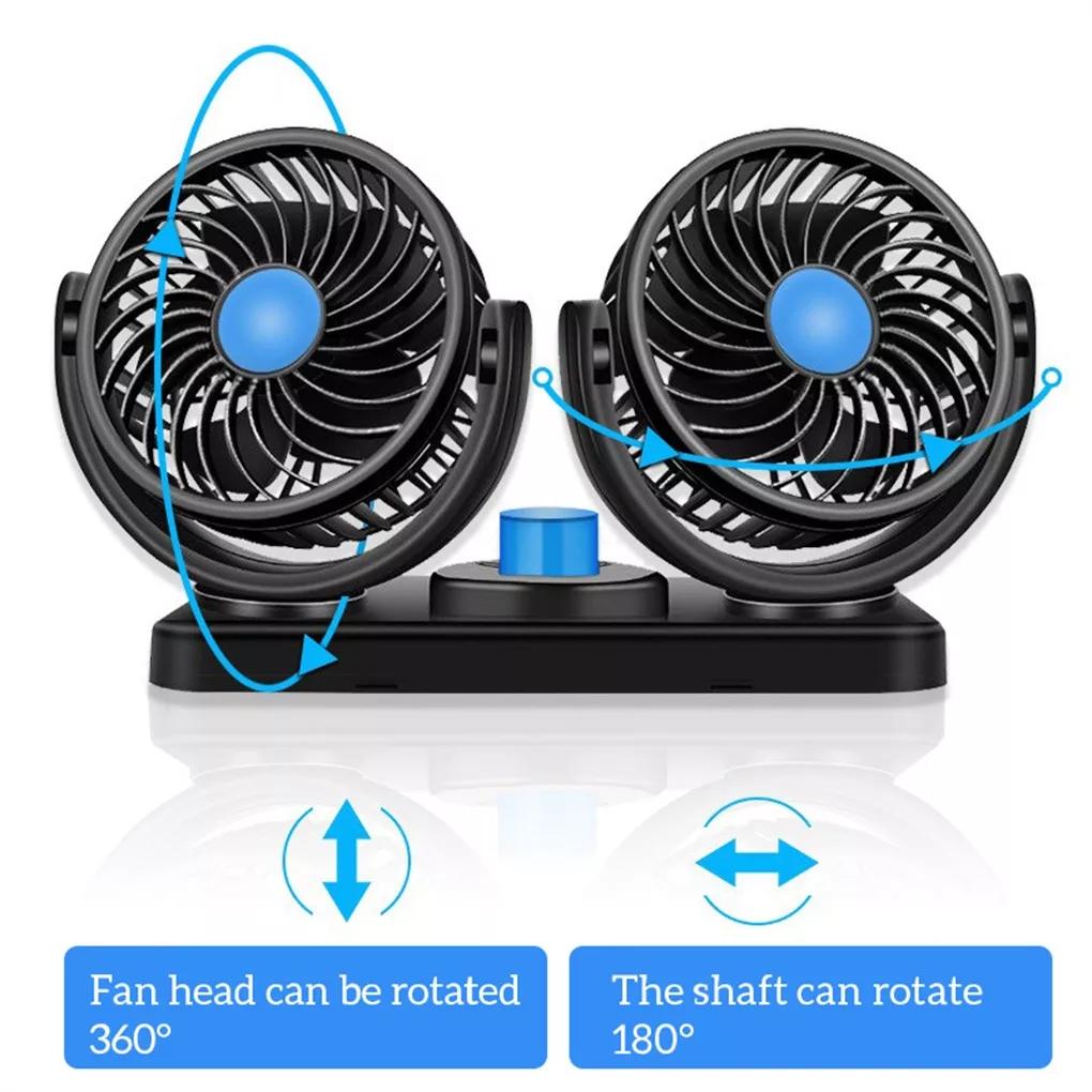 

Вентилятор для охолодження панелі приладів автомобіля USB Електричний Двоголовий Охолоджувач-Циркулятор Повітря Сильний Вітер Обертовий на 360 градусів Охолоджувач Type B
