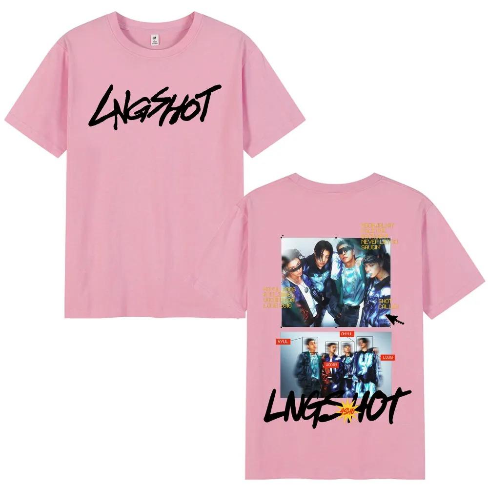2026 Gruppo Kpop Hip Hop Coreano Lngshot Maglietta Uomo Donna Abbigliamento Moda Harajuku Oversize Manica Corta Cotone Magliette Casual