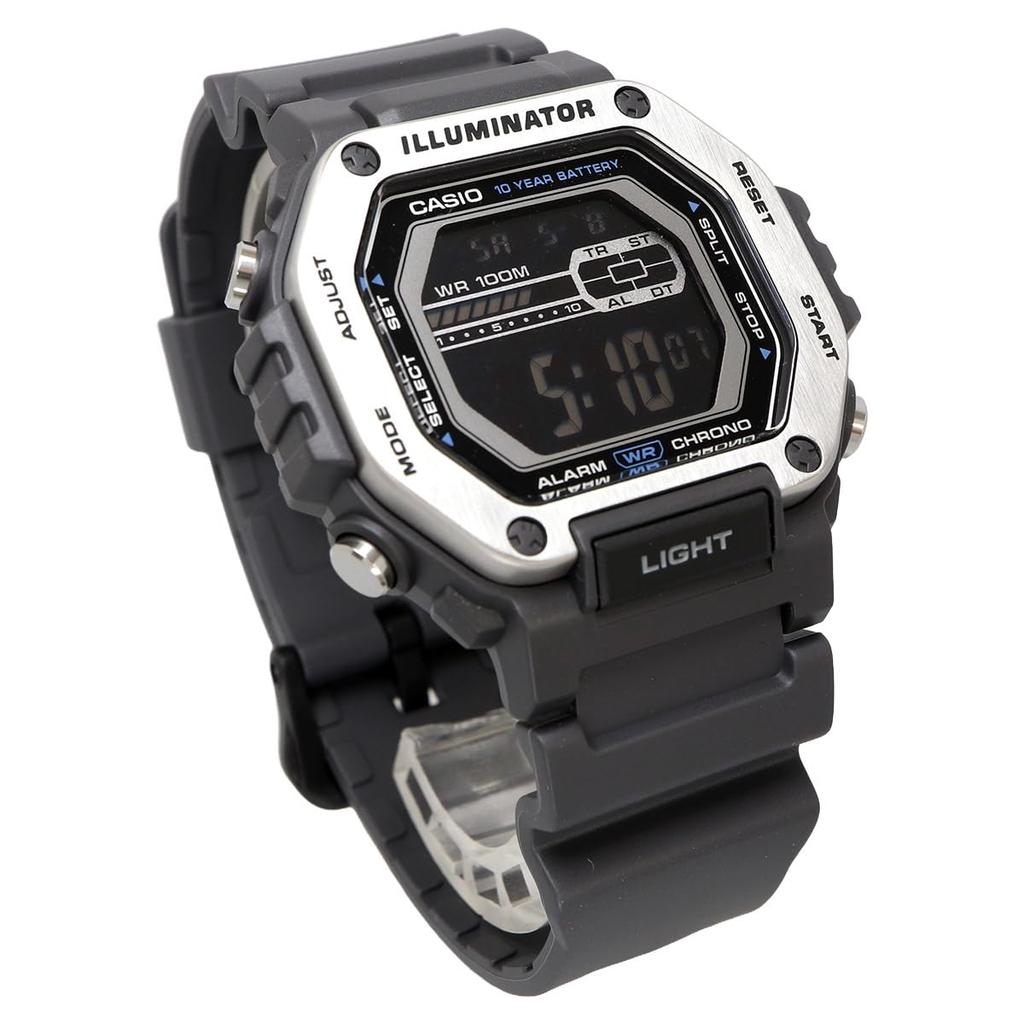 Casio Standard Digital Metal Face Watch Dark Gray with Black Inverted Overseas Model Men's MWD-110H-8BV LCD