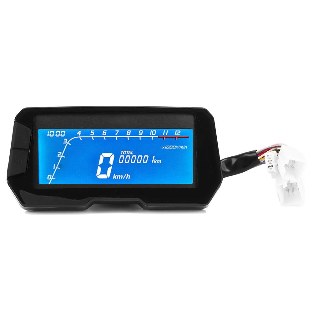 12000RPM Odometer 6 Gear LCD Digital Speedometer Universal for 2 4 Cylinder Motorcycles