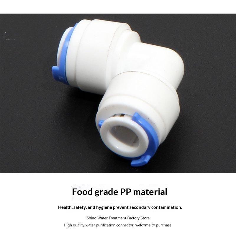 1/4 Inch Pipe To 1/4 Inch Pipe Quick-Connect Elbows, Suitable For Ro Water Systems, 10 Pieces Per Pack