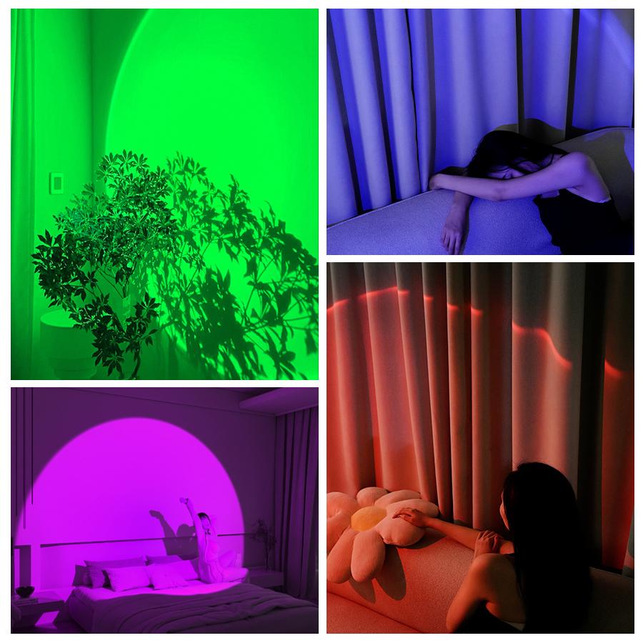 Colorful Sunset Light USB 5V Projection Light with Remote Control Party Decoration Light Bedroom Living Room Wall Photography