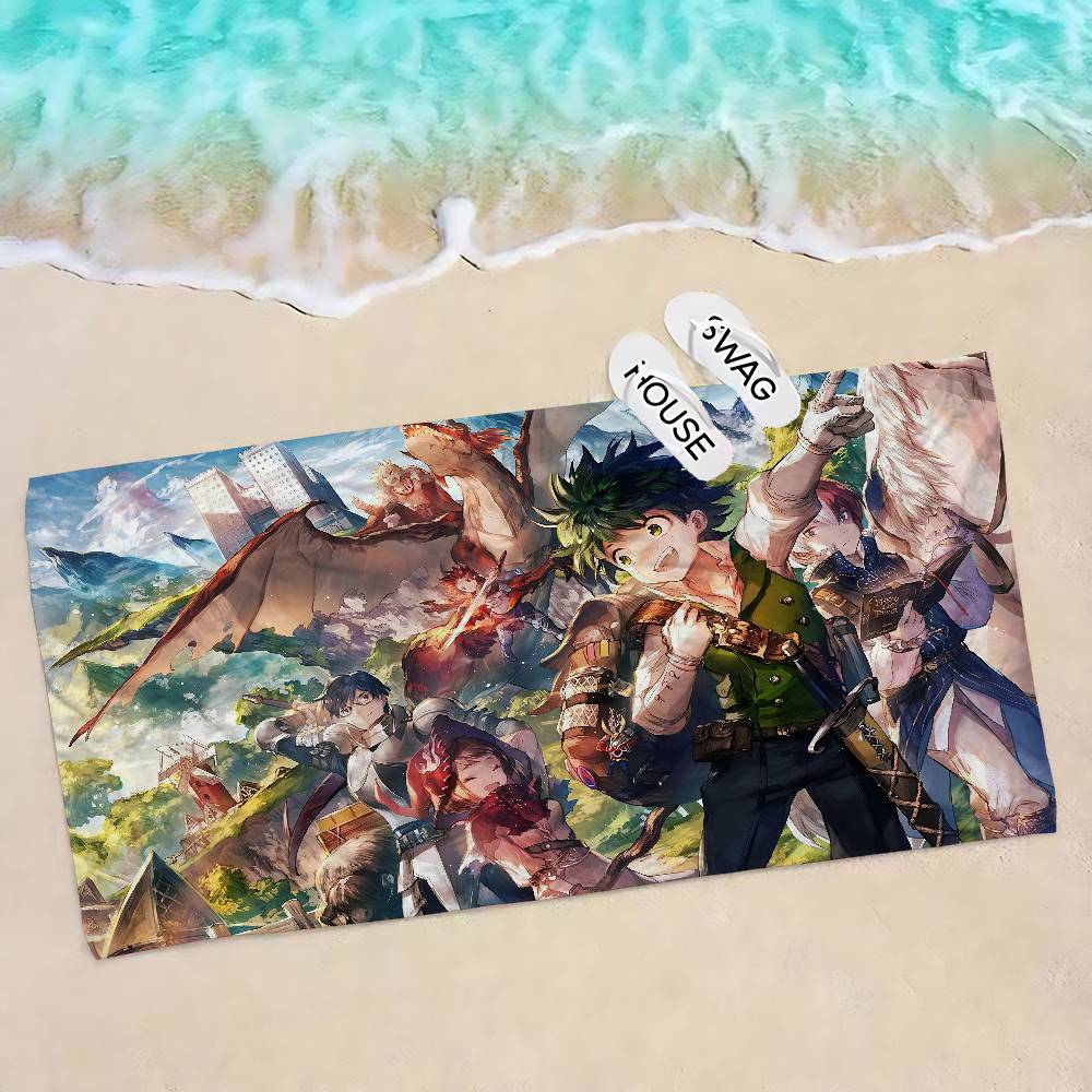 Anime M-My Hero Academia Microfiber Printed Beach Towel Mountain Climbing Yoga Beach Swimming Running Absorbent Soft Towel