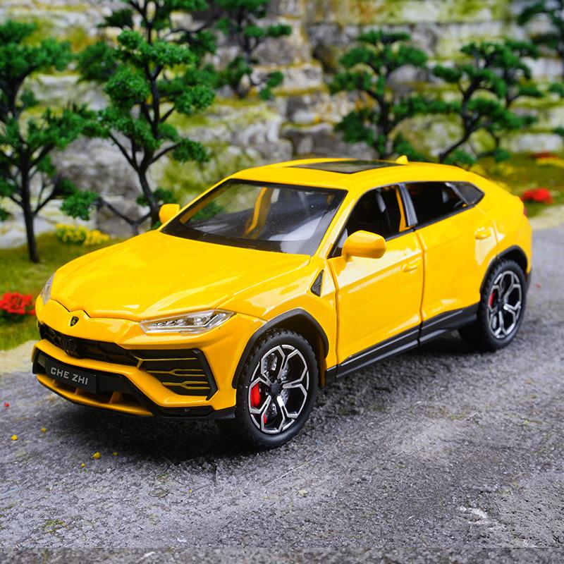 

1:24 Lambos URUS Bison SUV, модель автомобиля из сплава, игрушечный автомобиль, литье под давлением, звук и свет, автомобильные игрушки для детей, автомобиль