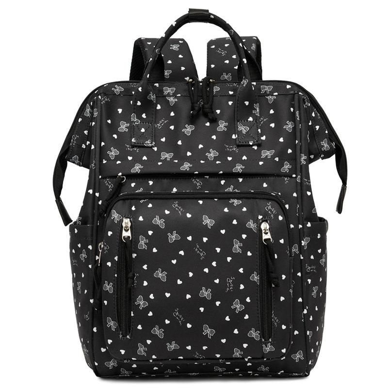 Schoolbag Internet Celebrity Floral Bow Mommy Bag Large Capacity Shoulder Backpack Carry Out Walking Baby Maternity Storage Backpack