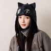 Plush Warm Ski Hat Windproof Cycling Lei Feng Hat Winter Pilot Hat With Goggles  Outdoor