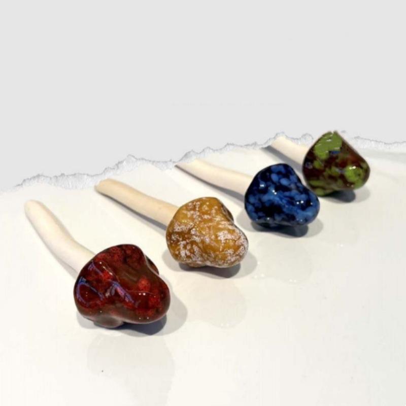 

Mushroom Decorative Ceramic Ornaments Set (4 Pieces) - Mushroom Statues, Handicrafts, Garden and Courtyard Decor 4Pcs