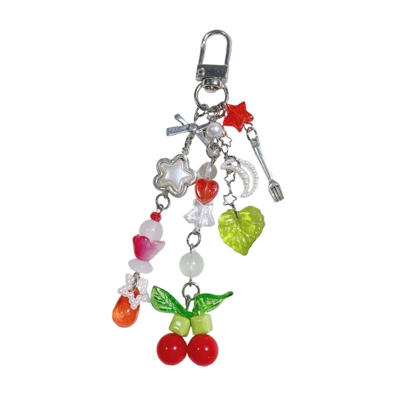 

Elegant Cherry Keychain Pendant For Trendy Girls With Unique Designs And Fun Factors Perfect For Various Accessories красный