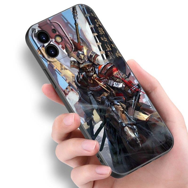 

Чехол для телефона «Японский самурай» для Apple iPhone 14 13 12 Mini 11 Pro Max 7 8 XR X XS 7 8 Plus SE 2020 2022, черный мягкий чехол iPhone SE 2022