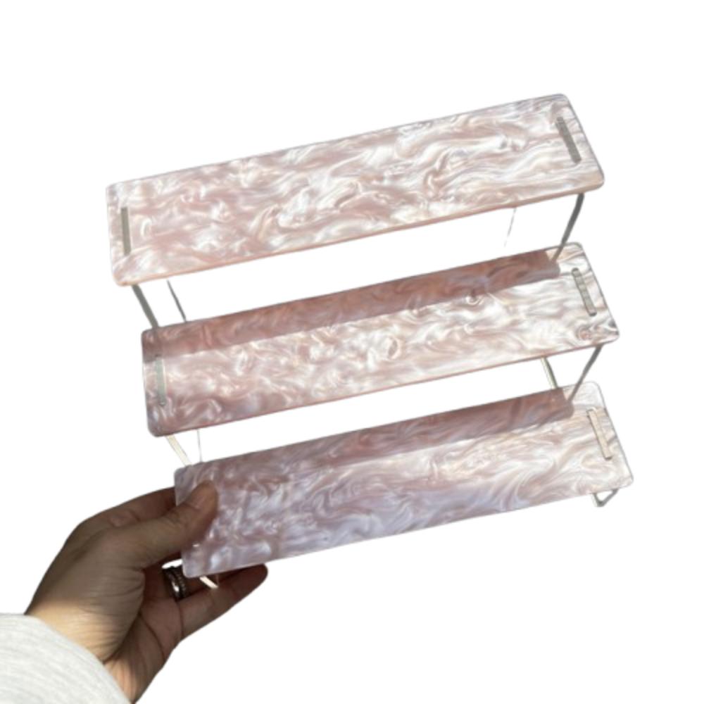 

Acrylic Storage Display Rack Dazzling Dessert Display Stand Home Room розовый